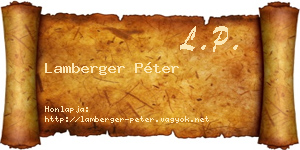 Lamberger Péter névjegykártya