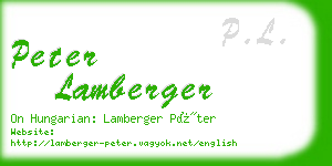 peter lamberger business card